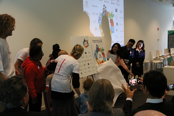 Launch of the Roadmap, with Tereza Kasaeva, Jeff Acaba, Jackson and family, Arne and Dalene von Delft with family